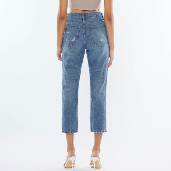 KanCan 5 Bobbie Ultra High Rise Straight Leg Jeans Ankle Distressed 100% Cotton - Picture 2 of 14